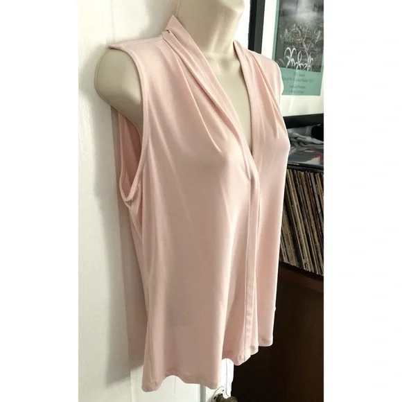 Calvin Klein Blush Pink Layering Shell/Tank Top Sleeveless Blouse Medium - Picture 3 of 11